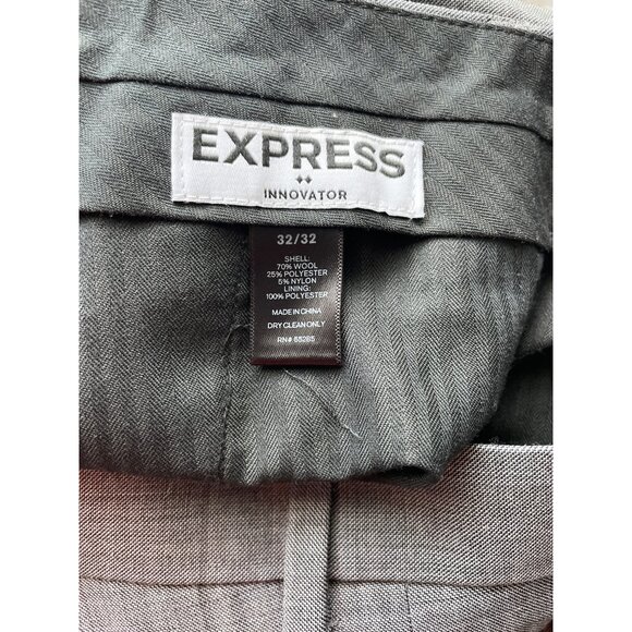 Express Men's Gray Wool Blend Vest & Pant Suit Set Size 32X32 - Picture 7 of 11